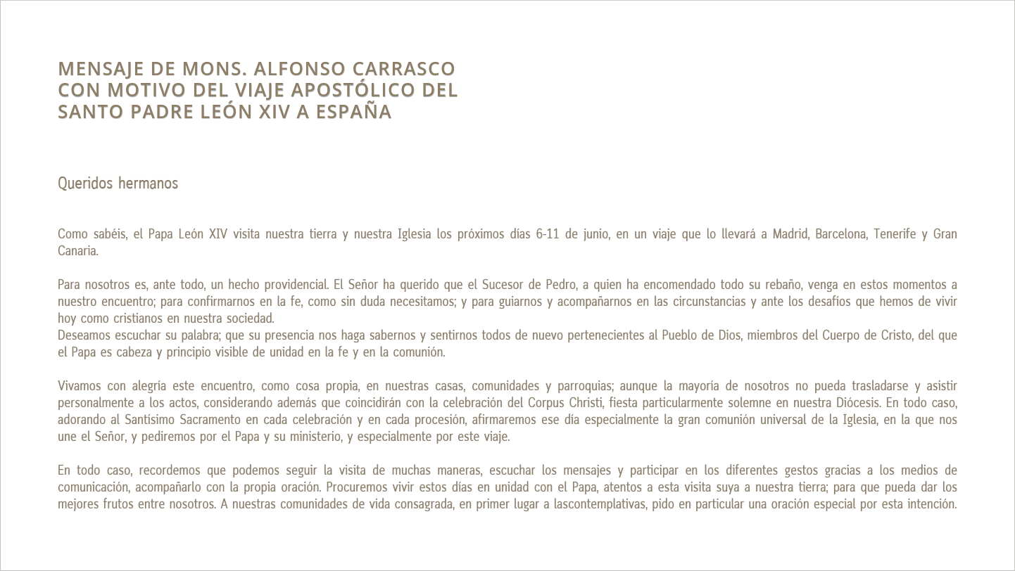 Mensaje Mons Alfonso Carrasco 1